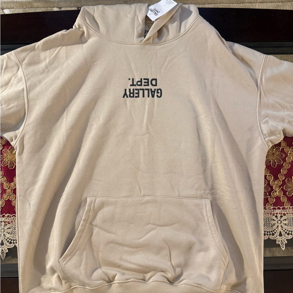 Gallery Dept Cream Sweater with Black Lettering
